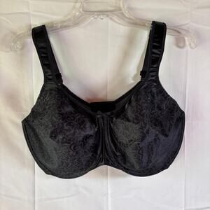 Bali Minimizer Bra Womens Size 40DD Black Breathable Mesh Underwire #3562